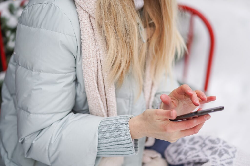 a person holding a phone