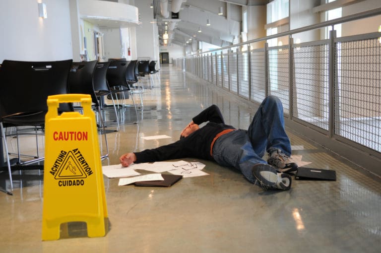 person laying on the floor after a fall