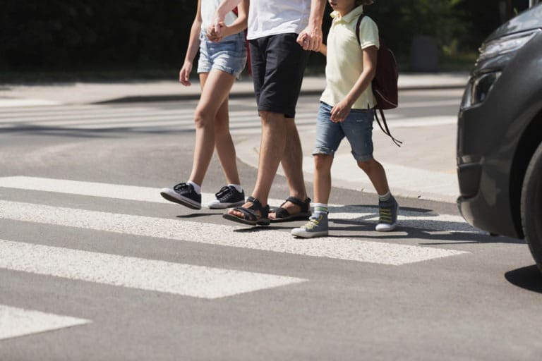 kids crossing the street