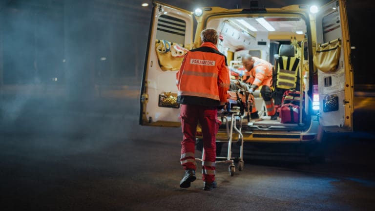 EMTs-put-catastrophic-injury-victim-in-ambulance