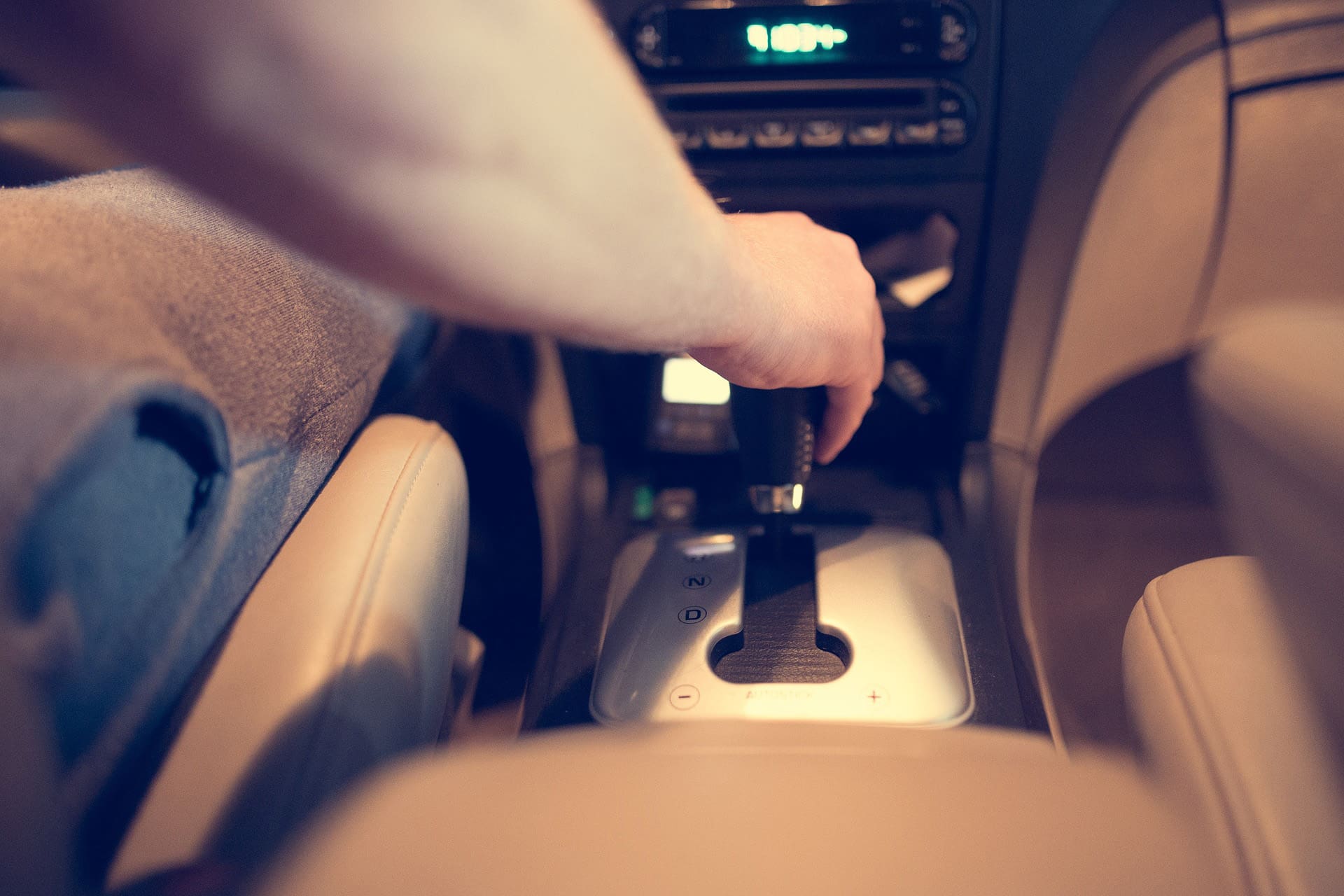 Man drives a Automatic vehicle
