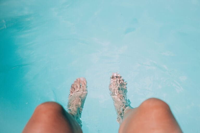 Feet under water