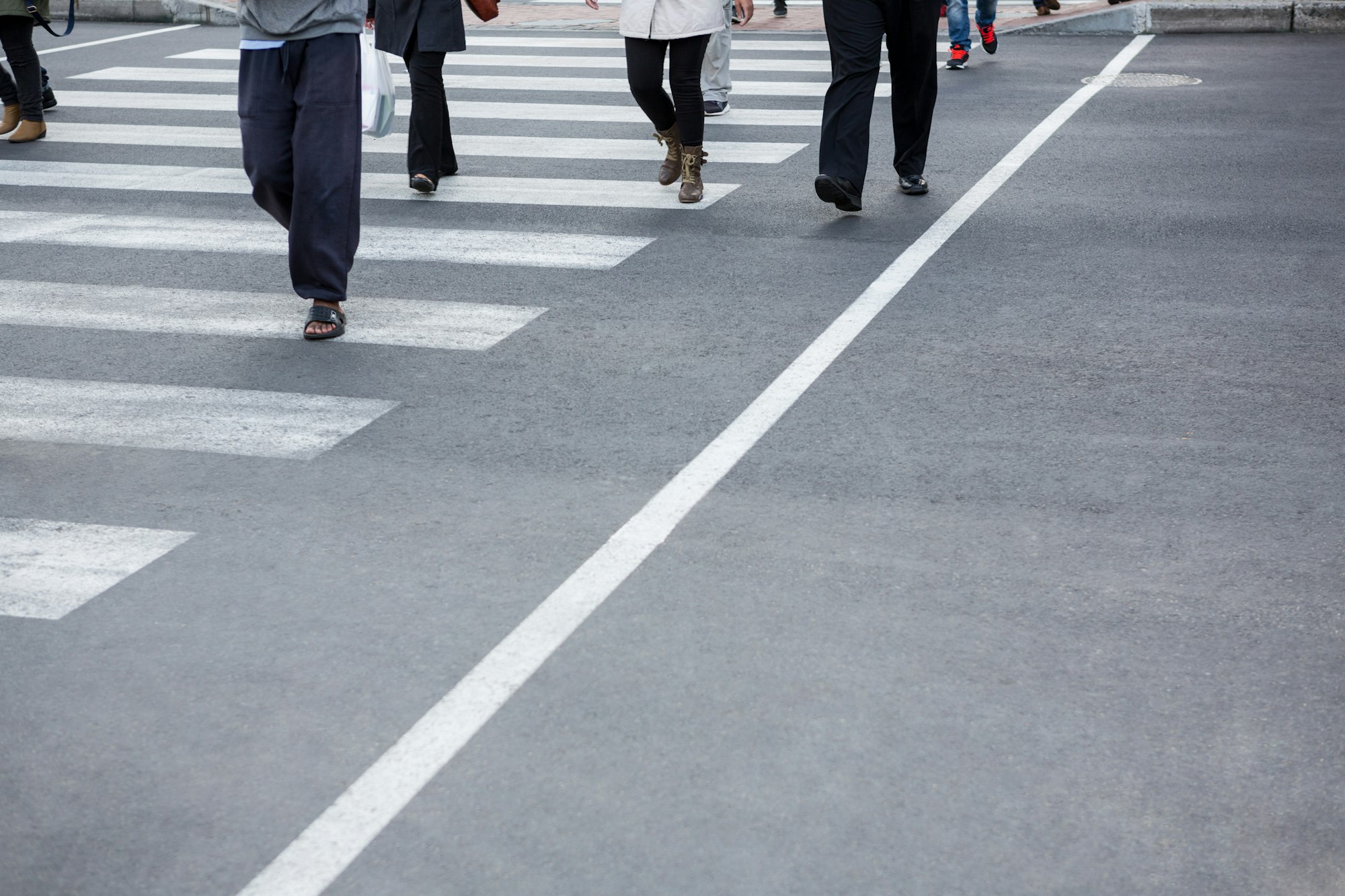 Pedestrians crossing the road