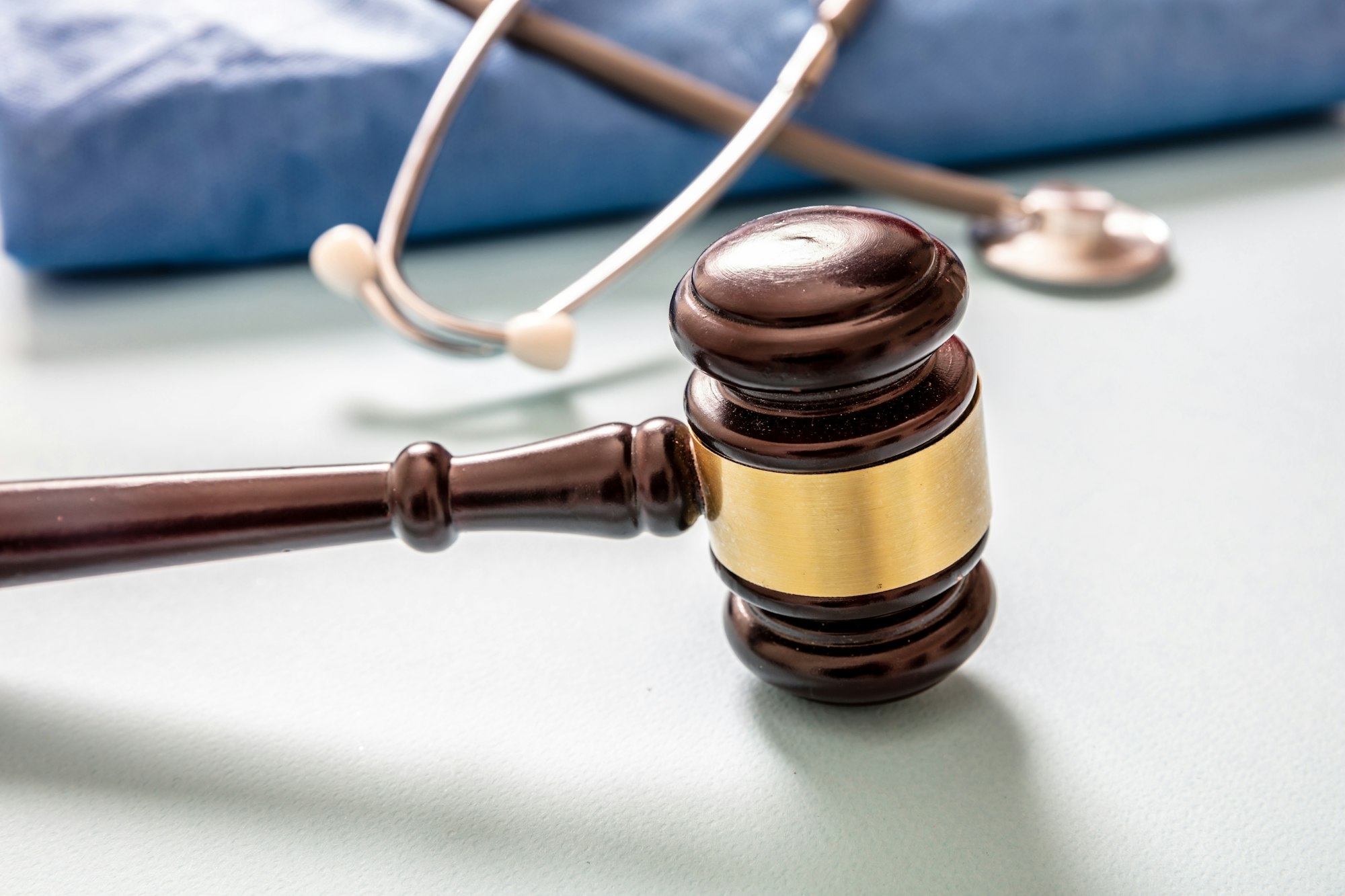 Medical malpractice, personal injury lawyer. Health and Law concept, close up