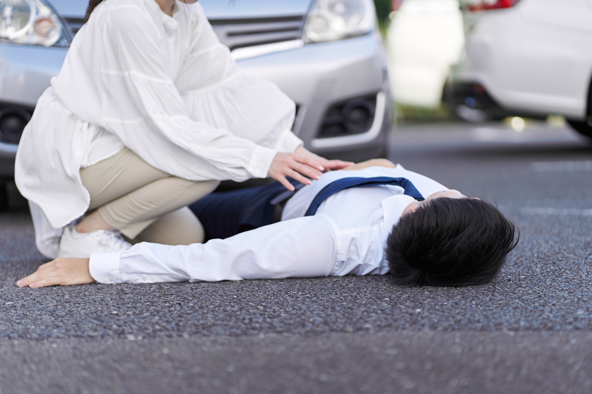 A woman who causes a personal injury in a car
